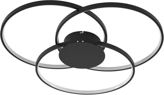 Lindby LED Deckenleuchte Riley Modern Schwarz aus Aluminium, dimmbar, 1-flammig - Bild 1