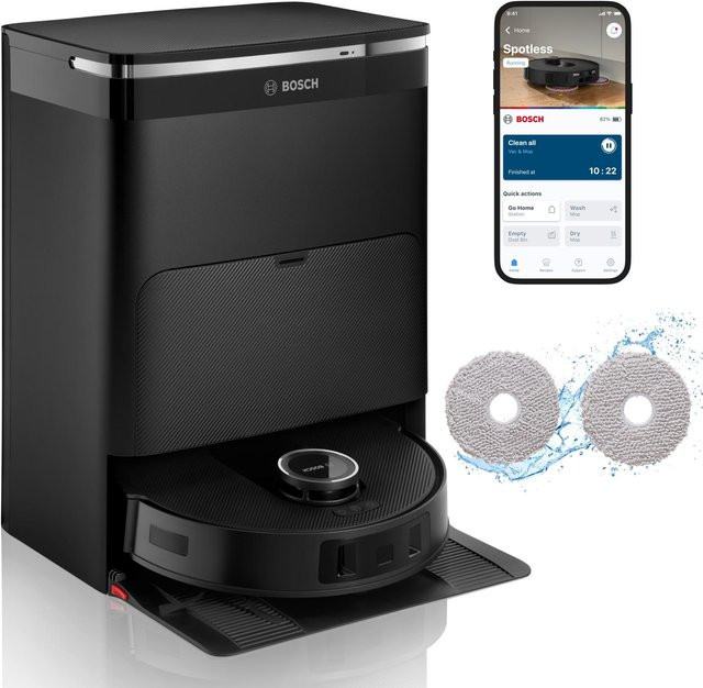 Bosch Saugroboter mit Wischfunktion in Schwarz BCRDW3BAB - Bild 2