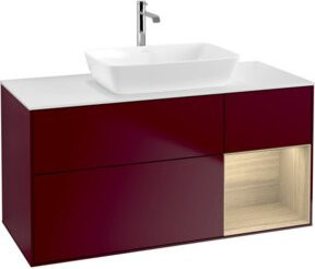 V&B Waschtischunterschrank Finion in Weiß mit Ablageplatte und offener Regaloption, Breite: 120 cm, Tiefe: 50,1 cm, Höhe: 50,1 cm - Bild 1