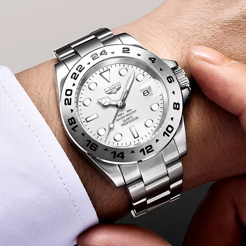 LIGE Chronograph, Quarz, Edelstahl, Herren - Bild 5