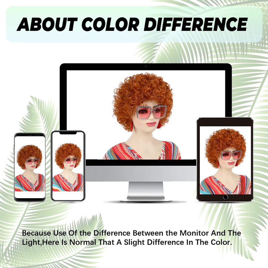 G&T Wig Perücke für Damen, rot-orange, kurz, lockig - Bild 4
