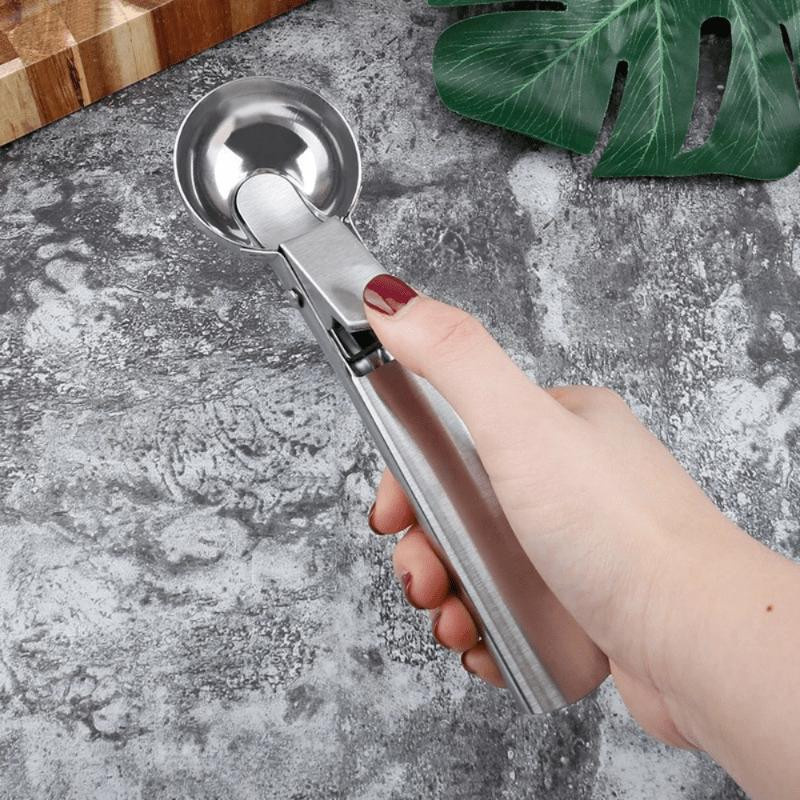 LChome Eisportionierer aus Edelstahl in Silber mit ergonomischem Auslöser für Gelato und gefrorenen Joghurt - Bild 5