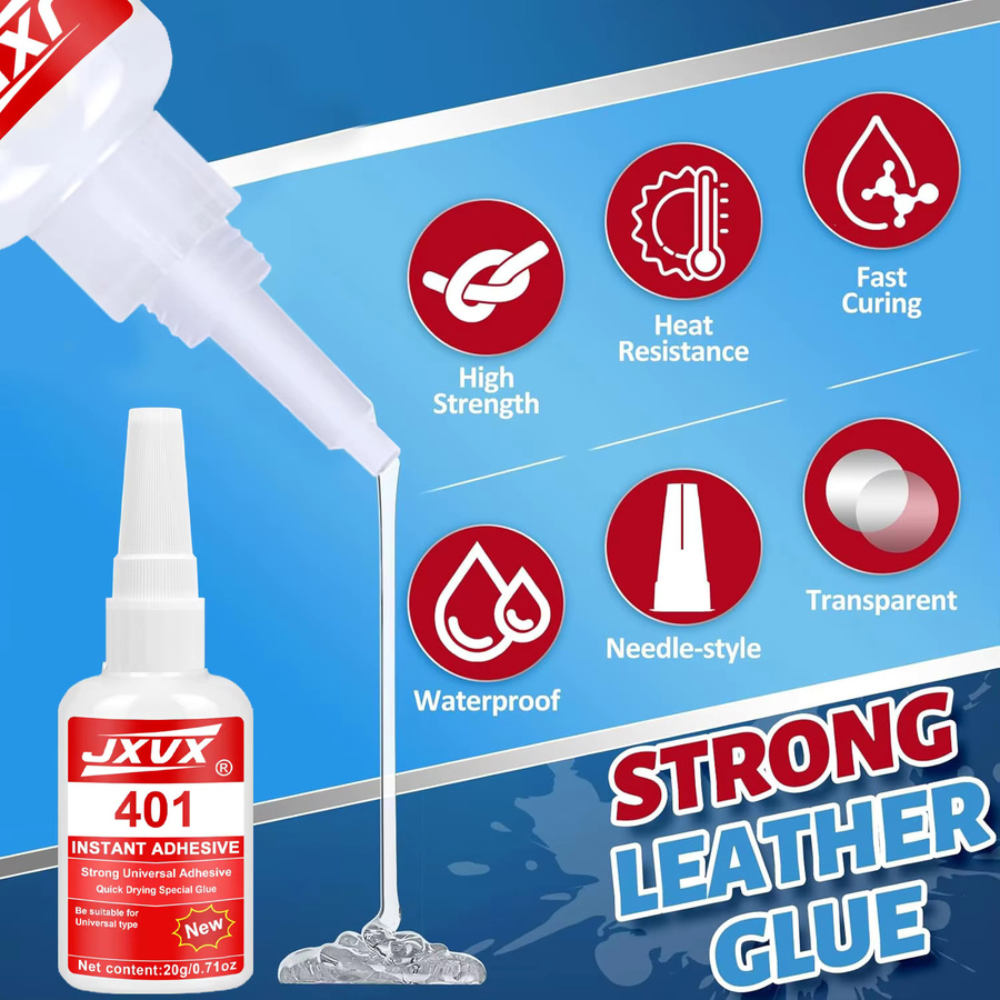 LOOLIFL 401 Lederkleber, ultra-starker und wasserfester Klebstoff für Lederreparaturen an Schuhen, Taschen, Sofas und Autositzen, 10,8 g - Bild 2
