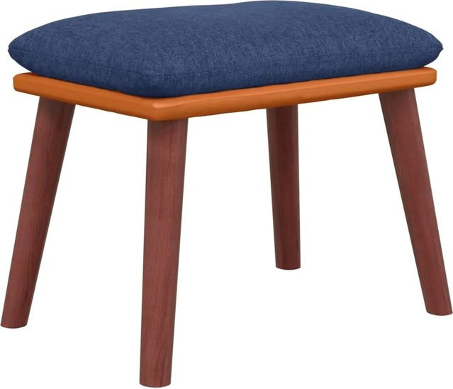 vidaXL Fußhocker Blau aus Stoff und Kunstleder, B/T/H: 45 x 29,5 x 39 cm - Bild 1
