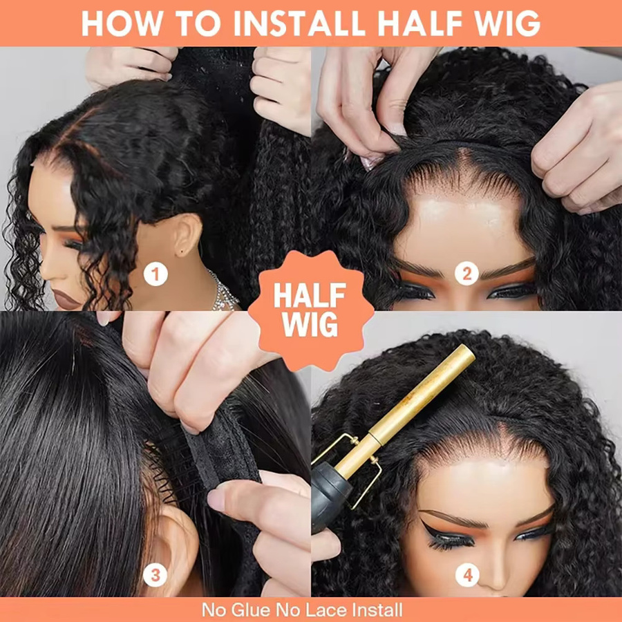Cheetahbeauty Halbperücke aus Echthaar, Kinky Curly, 220% Dichte - Bild 3