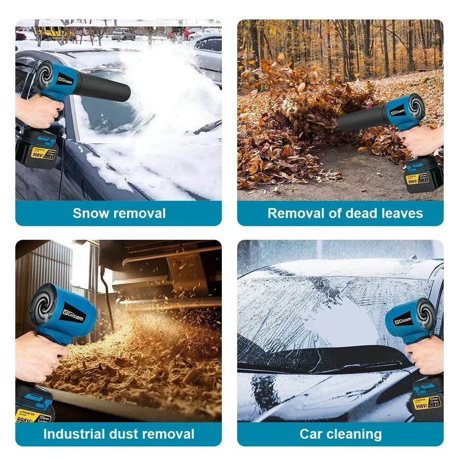 Makita Akku-Turbo-Gebläse Jet Fan Handheld Laubbläser und Staubbläser in Blau für 18 V Akkus mit 300.000 RPM und 400 m/s - Bild 4