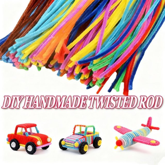 100 Stück Chenille Stems Basteldraht in Bunt für DIY Handwerk Dekorationen - Bild 1