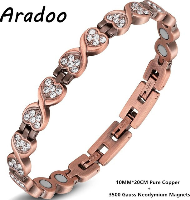 ARADOO Magnetarmband, Kupfer, Roségold, Kristall, Damen - Bild 1