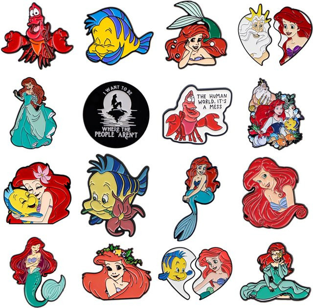 Disney Brosche, Emaille, Cartoon-Fisch, Bunt, Damen - Bild 1