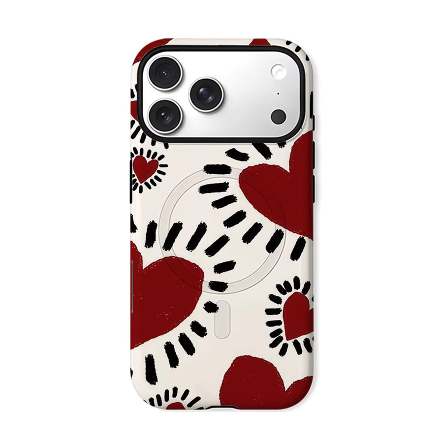 Aurbe Matte 2-in-1 MagSafe Hülle mit Liebes-Illustration für iPhone 17 16 15 14 Plus Pro Max, Stoßfeste Hartschale, Multicolour - Bild 7