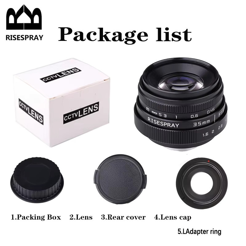 RISESPRAY 35 mm F1,6 Manueller Fokus MF Prime-Kameraobjektiv für Micro Four Thirds, Schwarz - Bild 5