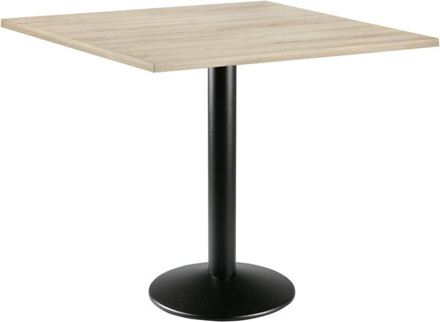 PULSIVA Esstisch Solona quadratisch mit Bucheplatte und schwarzem Gestell, B/T/H: 80 x 80 x 73,9 cm - Bild 1