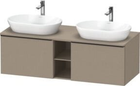 Duravit Waschtischunterschrank D-Neo Wandhängend in Weiß/Beige mit 2 Türen und 1 Fach, B/T/H: 140 x 55 x 45,9 cm - Bild 1