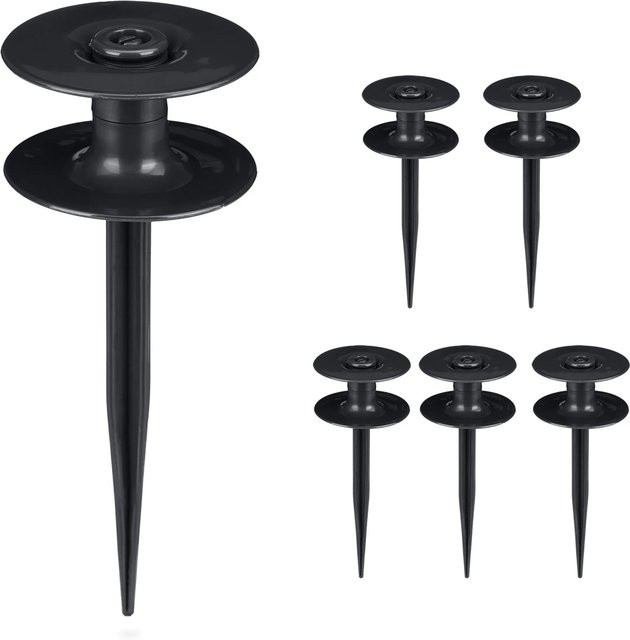 Relaxdays Schlauchführung für Gartenschläuche aus PP Kunststoff in Schwarz mit Erdspieß, Höhe: 24 cm, Breite: 9 cm - Bild 1