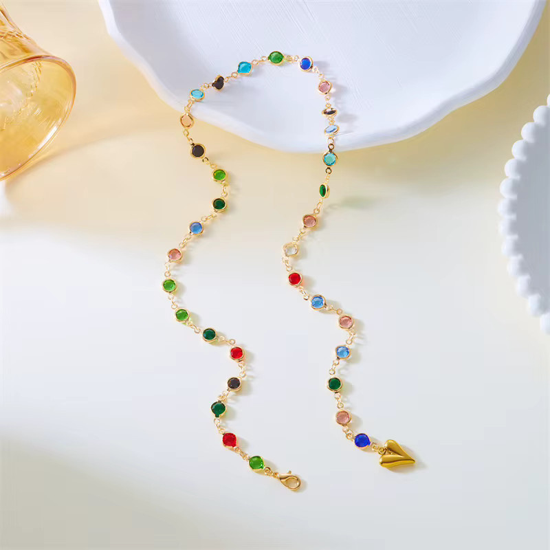 RINHOO FRIENDSHIP Halskette, Gold, Kristall, Damen, Bohemian - Bild 2