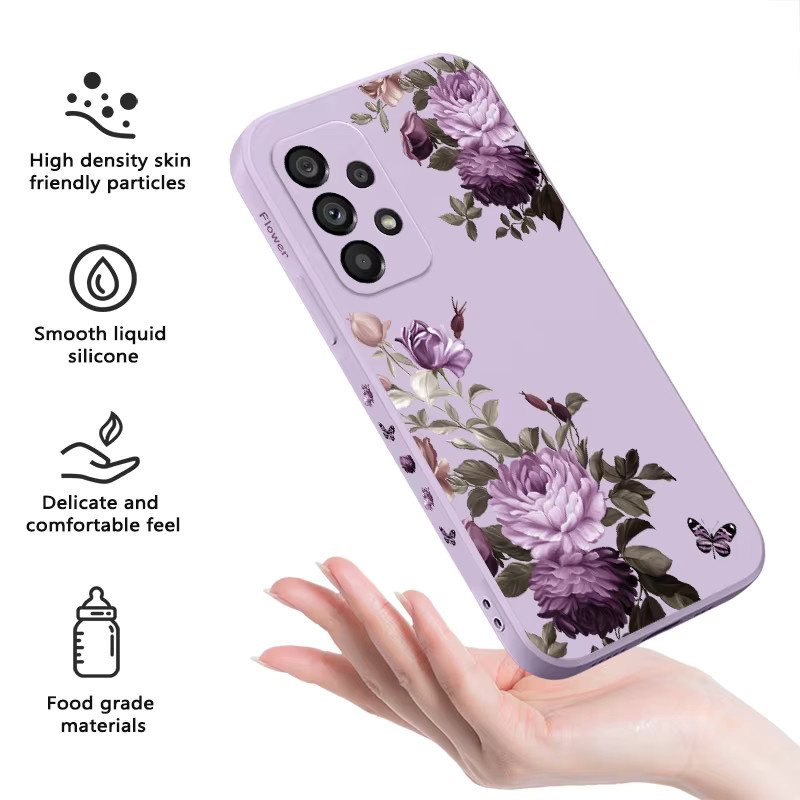 Handyhülle mit Pfingstrosen-Blüten Design für Samsung Galaxy A73 A53 A33 A23 A13 A03 A72 A52 A52S A32 A22 A12 A02 A02S A71 A51 A31 A21S 4G 5G in Grün - Bild 4