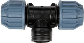 floraworld PP-T-Rohr-Verschraubung aus Kunststoff mit IG 19mm (3/4") für 25mm Rohr - Bild 1