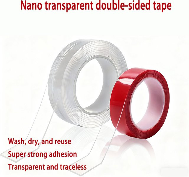 Transparentes doppelseitiges Acryl-Klebeband mit hoher Haftung, wasserdicht und rückstandsfrei entfernbar für Wandbefestigungen und den Autoinnenraum - Bild 1