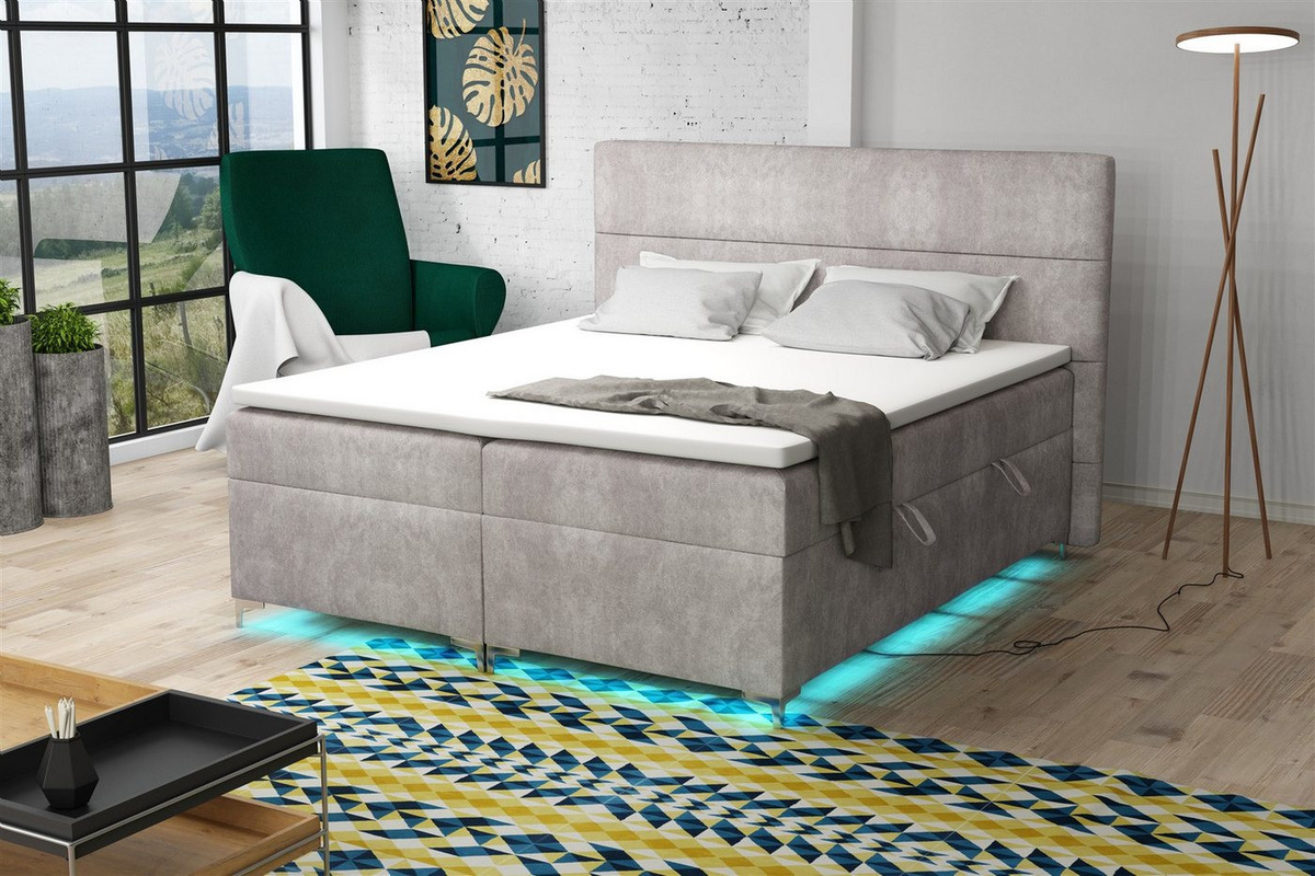 Fun Möbel Boxbett CANELA mit LED-Beleuchtung und Bettkasten - Bild 1