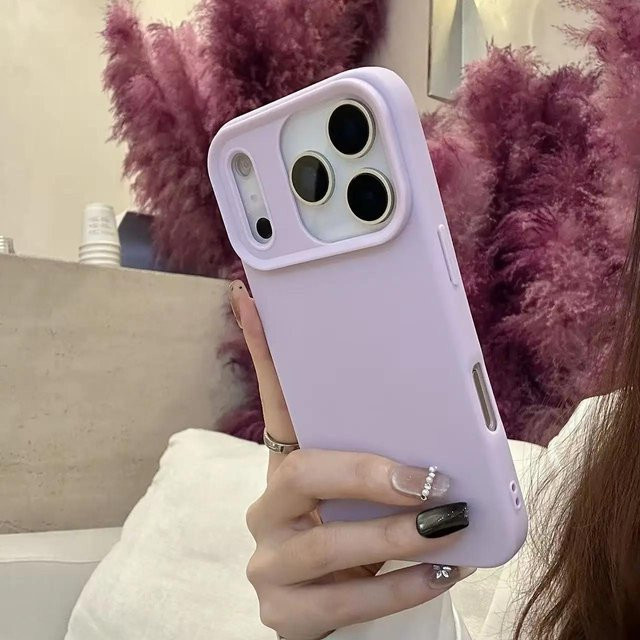Stoßfeste Flüssigsilikon-Schutzhülle von xiaocaiquan für iPhone 11 bis iPhone 17 Air in Violett - Bild 1