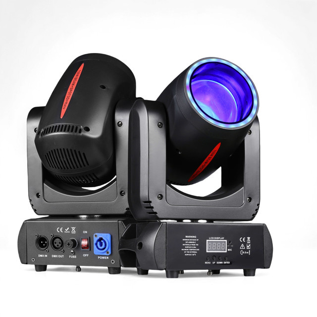 HYULIGHTS 180W LED Moving Head 3D Beam Spot Light Wash mit 18 rotierenden Prismen, RGB Effekt, Schwarz - Bild 1
