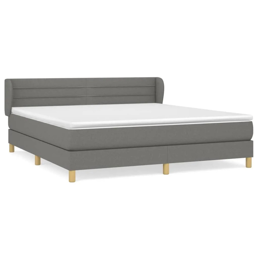 vidaXL Boxspringbett Hybrid mit Matratze und Kopfteil, Dunkelgrau, B/T/H: 160 x 200 cm - Bild 2