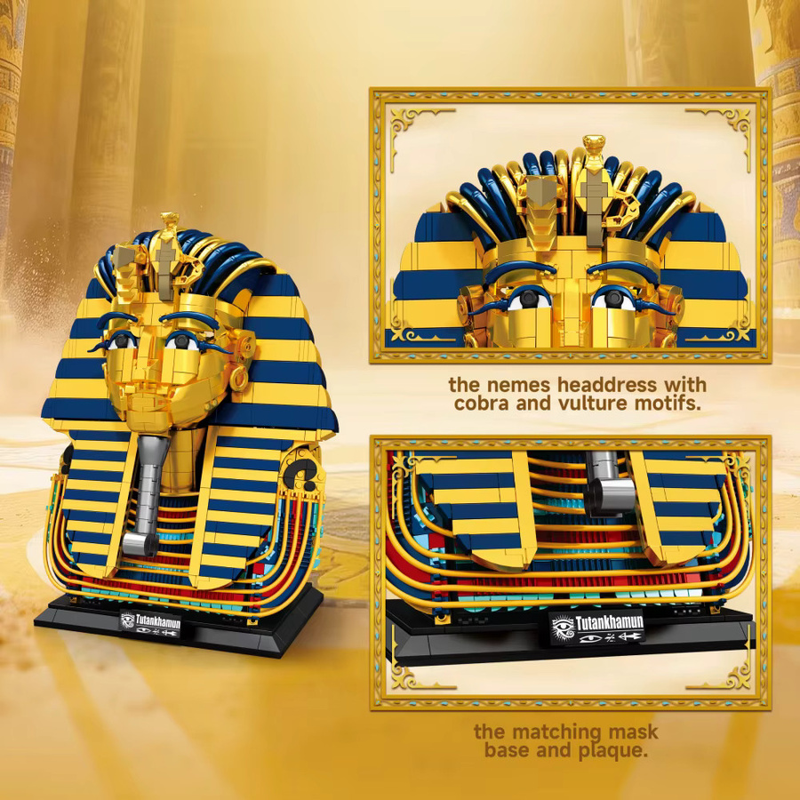 HUATEC Ägyptische Pharao Goldene Maske, Bauklötze, Modellbausatz - Bild 3