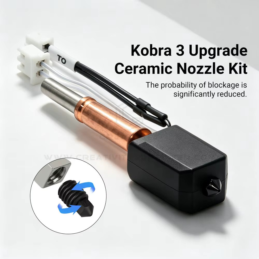 Anycubic Upgrade-Keramik-Hotend-Kit für Kobra 3, Kobra 3 V2 und Kobra 3 Combo mit gehärteter Stahldüse und Bimetall-Hals - Bild 2