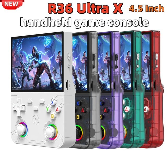ZUIDID R36 Ultra X Handheld WLAN-Spielkonsole mit 4,5 Zoll IPS-Bildschirm und Retro-Videoplayer in Lila - Bild 1