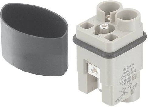 HARTING Stifteinsatz 09120022656 mit 2 Axialschraubanschlüssen in Grau aus Kunststoff - Bild 1