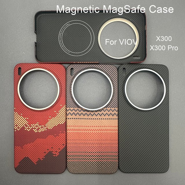 Magnetische Kevlar Aramid Kohlefaser Schutzhülle für vivo X300, vivo X300 Pro und vivo X300 Ultra in Schwarz - Bild 1