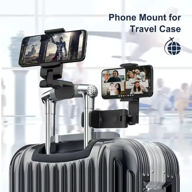 Opansten Flugzeug-Handyhalterung in Schwarz, faltbarer Reise-Handyständer für iPhone, Samsung, Google und Mi - Bild 2