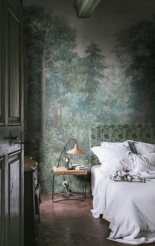 Rebel Walls Wandbild Green Wood Emerald - Botanisches Vlies in Grün mit Wald und Blumen im Vintage-Stil - Bild 3