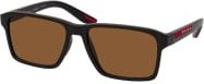 Prada PS 05YS Sonnenbrille, Quadratisch, Vollrand, Kunststoff, Herren, Black Brown - Bild 1