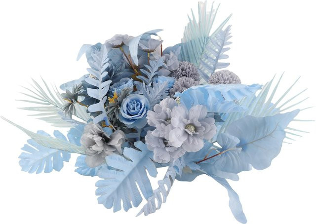 CosyHome Künstlicher Hochzeitsblumenschmuck als hängende Dekoration in Schwarz und Blau - Bild 1