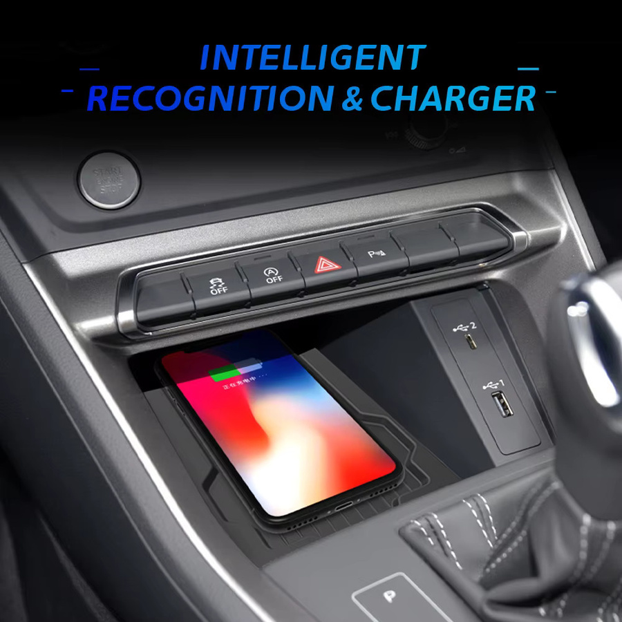 MOCENDO Kabelloses Ladegerät und Telefonhalter für Audi Q3 2015–2022 in Schwarz - Bild 2