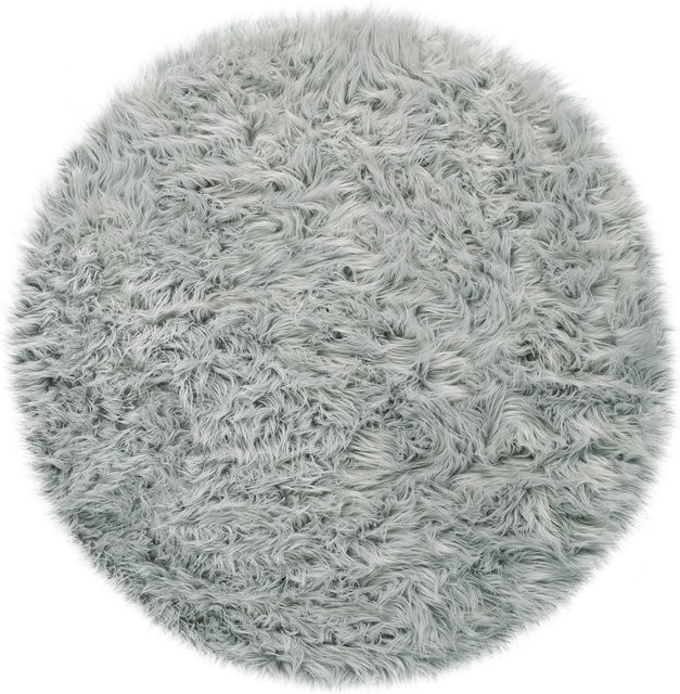 Runder Hochflor-Teppich Playara in Grau, Durchmesser: 120 cm - Bild 1