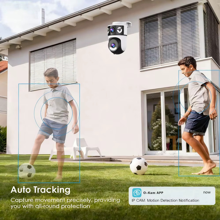 OKAM PRO Jaxcam 5G WIFI Outdoor Sicherheit Kamera mit 8MP Dual Objektiv, PTZ, AI Menschenerkennung und Nachtsicht in Weiß - Bild 3