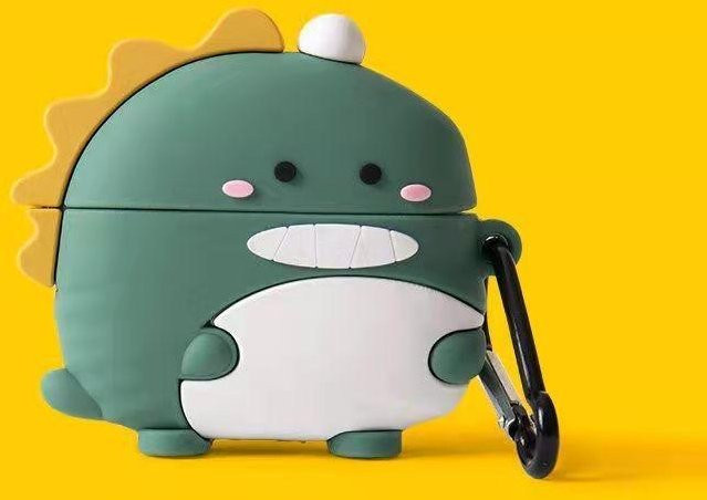 Rui Di 3D Kreatives Case für AirPods Pro 2 und AirPods 1 2 3 Ladebox mit niedlichem Cartoon Herz Musik Hund Design in Grün - Bild 1