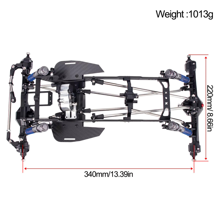 MALOM RC Carbon Fiber LCG Chassis Kit mit Link Set, 1:10, Zubehör - Bild 2