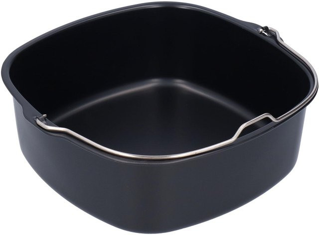 KaiSai Kuchenform aus Eisen für Heißluftfritteusen, Schwarz, Durchmesser: 22 cm - Bild 1