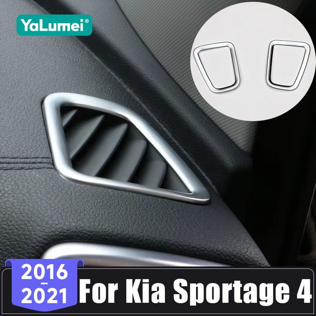 YaLumei Dashboard Dekoration Abdeckung für Kia Sportage 4 QL, Kleine Luftauslass Zubehör, Silber - Bild 1