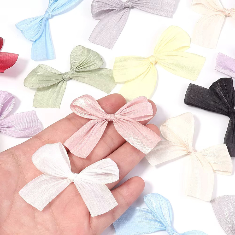 10 Stück Perlglanz-Polyester-Schleifen in Beige und Multicolour für DIY-Schmuckherstellung und Nähzubehör - Bild 3