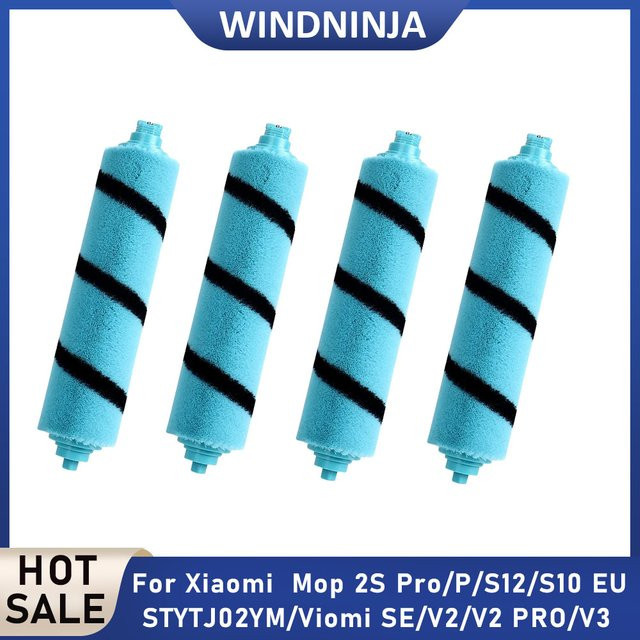 WINDNINJA Weiche Rollbürstenteile für Xiaomi Mop 2S Pro/P/S10 EU/S12/STYTJ02YM Kehr- und Wischroboter in Blau - Bild 1