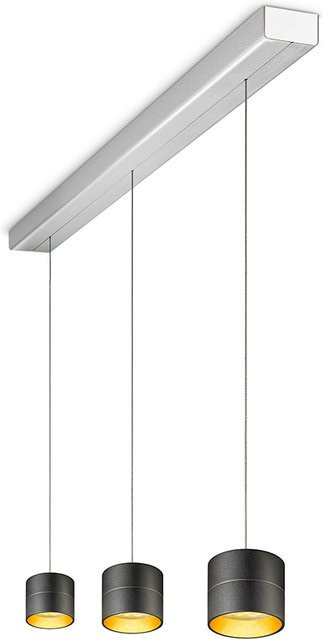 Oligo Tudor S LED-Pendelleuchte 3-flammig Schwarz matt/Blattgold mit Tunable White und unsichtbarer Höhenverstellung - Bild 1