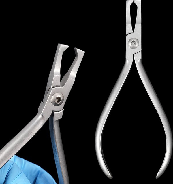 JIECARE Zahnärztliche Kieferorthopädische Zange zur Entfernung von Vorderzahn-Brackets aus Edelstahl in Silber - Bild 1