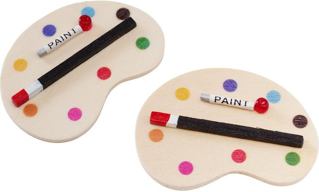HobbyFun Miniatur Mal-Palette aus Holz - Bild 1