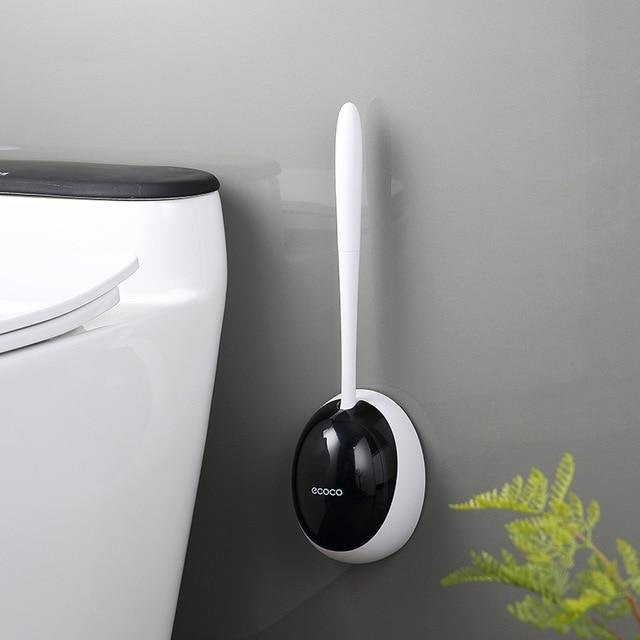 Weihexin Silikon-Toilettenbürste Set zur Wandmontage in Schwarz und Grau mit abtropfbarer Halterung für dein Badezimmer - Bild 1