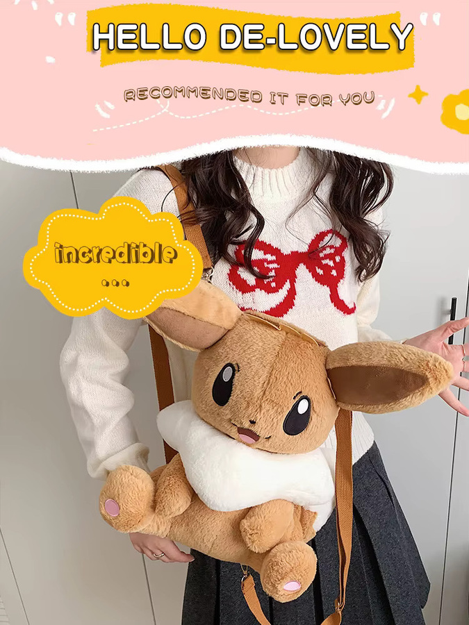 Keeppley Pokémon Eevee Pikachu Charmander Snorlax Plüschtiere Rucksack - Bild 2
