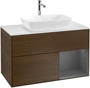V&B Waschtischunterschrank Finion 100 in Anthrazit lackiert, B/T/H: 100 x 50,1 x 50,1 cm - Bild 1